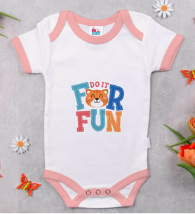 BK Kids For Fun Tasarımlı Pembe Bebek Body Zıbın-1