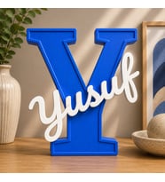 Y Harfi Kişiye Özel 3D İsim Yazısı Dekoratif Bebek ve Çocuk Odası Harf İsimlik Masa Üstü Özel Tasarım