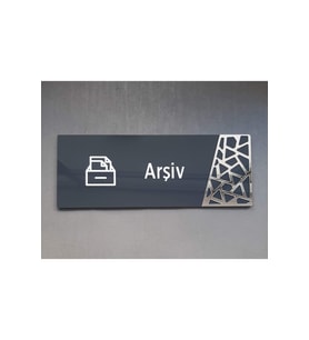 Antrasit Silver Pattern Seri Arşiv Kapı Isimliği