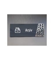 Antrasit Silver Pattern Seri Arşiv Kapı Isimliği