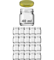 20 Adet Mini-küçük Cam Kavanoz Numune, Mama, Düğün Ve Kına Şekerleme Kavanozu 40ml.