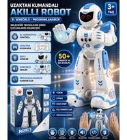 Uzaktan Kumandalı Akıllı Robot El Sensörlü Programlanabilir Işıklı Sesli Robot Oyuncak