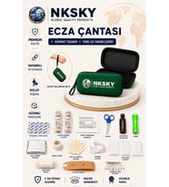 36 Parça İlk Yardım Çantası, Yeşil EVA Çantalı İlk Yardım Seti, Bileğe Takılabilir Taşıma İpli Ecza Çantası