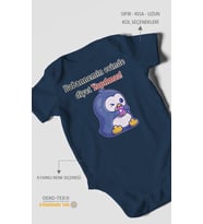 Babaannemin Evinde Diyet Yapılmaz! Baskılı Bebek Zıbını – Çıtçıtlı Body  %100 Pamuk Kısa Kol (Lacivert)