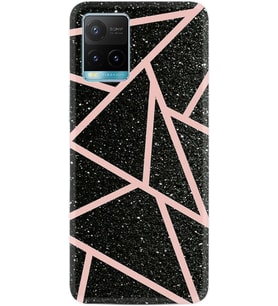 Vivo Y11S Y21S Y20 Y20S Y70 Kılıf Desemli Silikon Pembe Şeritli Mermer 1312
