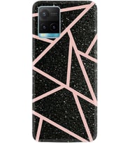 Vivo Y11S Y21S Y20 Y20S Y70 Kılıf Desemli Silikon Pembe Şeritli Mermer 1312