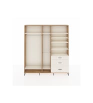 Arges Gardrop 9 Raflı 3 Çekmeceli 3 Askılı 220x30x243 Çam-Aytaşı