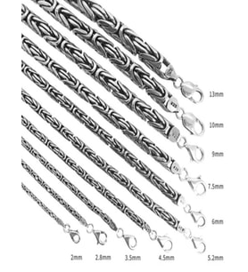 2.8mm Kare Kral Model Erkek Gümüş • Sevgiliye • Eşe • Babaya Bileklik (Beyaz)