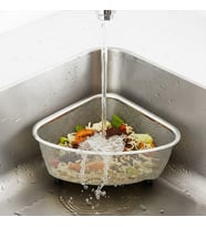 Paslanmaz Çelik Ayaklı Lavabo İçi Çöp Süzgeci – 18x13x10 cm Hijyenik ve Pratik Gider Filtresi, Bulaşık Süngeri ve Tel Organizerli Lavabo Atık Süzgeci