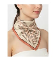 Tarzını Seç Turuncu V Çizgi Fular / Bandana / Aksesuar 48x48 cm