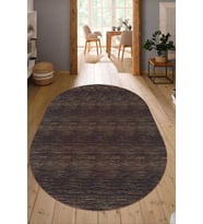 Dijital Baskılı Kaymaz Taban Yıkanabilir Oval Salon Halısı Mutfak Halısı Yolluk NDO-HY-1243 (Kahverengi)