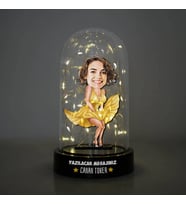 Marilyn Monroe Tasarım Karikatürlü Işıklı Fanus Biblo