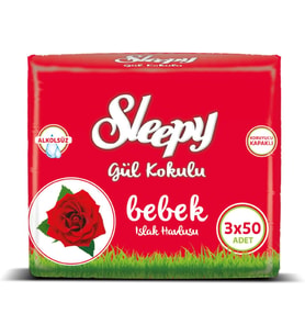 Gül Kokulu Islak Havlu, 3'lü paket, 150 Yaprak