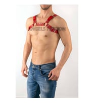 Deri Erkek Göğüs Harness, Fantazi Erkek İç Giyim (Kırmızı)