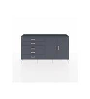 Arges Konsol 2 Raflı 5 Çekmeceli 2 Kapaklı 176x30x99 Antrasit-Antrasit