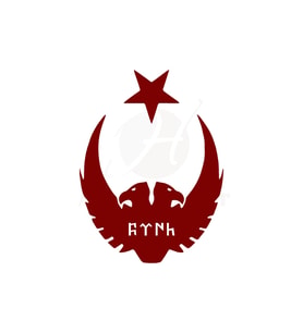 Ay Yıldız Kartal Göktürkçe Türk Oto Sticker Kırmızı 30*25 Cm