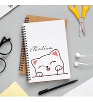 Sevimli Kedi Baskılı Defter Kişiye Özel