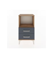 Arges Komodin Tek Raflı 2 Çekmeceli 44x30x80 Çam-Antrasit