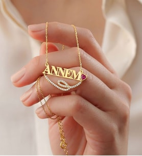 Saklı Takı 925 Ayar Gümüş Kalpli Annem Kolye