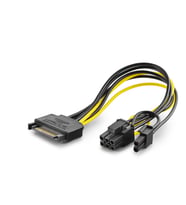 Sata To 6+2 Pin Ekran Kartı Power Kablosu 26 Cm - Siyah HDX5570