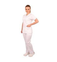 Emel Tekstil Doktor Hemşire Gold Alpaka Beyaz Yarasa Kol Takım Forma