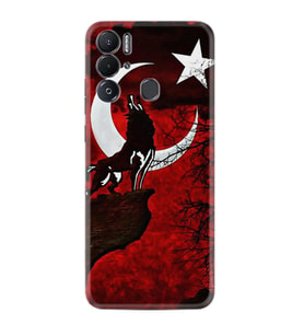 Tecno Pova Neo Kılıf Resimli Desenli Baskılı Silikon Wolf and Moon 2 1381