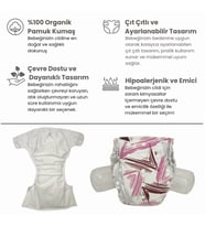 BEZHANE Baby YBB Yıkanabilir Bebek Bezi Cepli Çizgili Desen Çıt Çıtlı(8kg-18kg) (Çok Renkli)