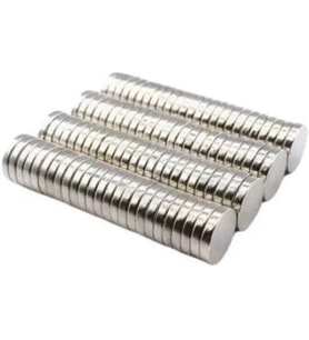 50 Adet 10x2mm Yuvarlak Neodyum Mıknatıs Güçlü Magnet Nikel Kaplamalı
