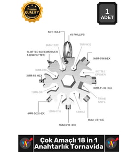 #Tornavida Kompakt Taşınabilir Anahtarlık EDC Tamir Aleti Çok Amaç Kar Tanesi Tornavida Seti 18 in 1