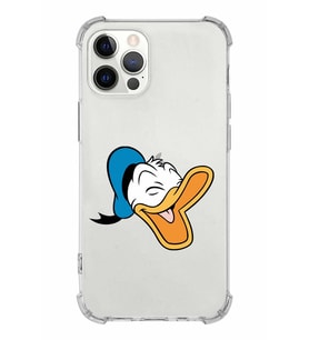 Apple iPhone 12 ProMax Uyumlu Köşe Korumalı Antişok  Kapak Donald Duck Tasarımlı Şeffaf  Kılıf