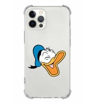 Apple iPhone 12 ProMax Uyumlu Köşe Korumalı Antişok  Kapak Donald Duck Tasarımlı Şeffaf  Kılıf