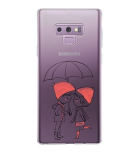 Samsung Galaxy Note 9 Kapak Aşk Tasarımlı Şeffaf Silikon Kılıf