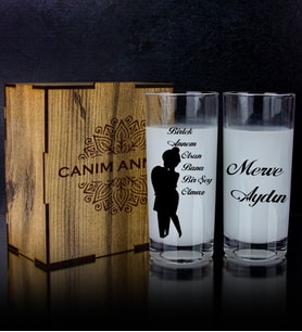 eJOYA Anneler Gününe Özel Kutusunda 2'li Rakı Bardağı Hediye Seti 107241 (Krem)
