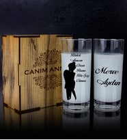 eJOYA Anneler Gününe Özel Kutusunda 2'li Rakı Bardağı Hediye Seti 107241 (Krem)