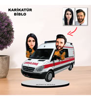 KİŞİYE ÖZEL ÇİFT AMBULANS, ATT TASARIMLI KARİKATÜR BİBLO MB11