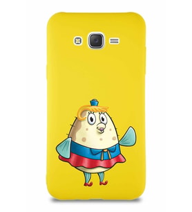 Samsung Galaxy J7 Core Soft Premier Kapak Bayan Puff Tasarımlı Silikon Kılıf - Sarı (Şeffaf)