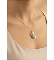 14 K Gold Kaplama 925 Ayar Gümüş Anka Kuşu Kapaklı Fotoğraflık Kolye