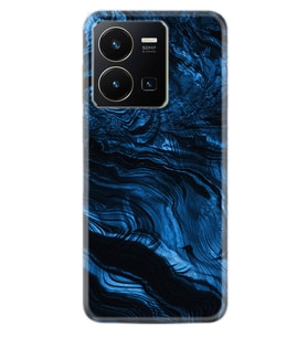 Vivo Y22 Kılıf Resimli Desenli Baskılı Silikon Blue MArble 1379
