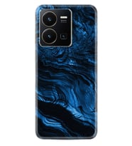 Vivo Y22 Kılıf Resimli Desenli Baskılı Silikon Blue MArble 1379