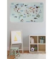 Eğitici Dünya Haritası Dünya Atlası Çocuk Ve Bebek Odası Duvar Sticker-60x105-3796