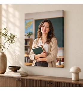BK Gift Öğretmenler Günü Hediyesi Kişiye Özel Fotoğraf Baskılı Kanvas Tablo 50x70 cm