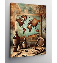 Kanvas Tablo Eski Dünya Haritası
