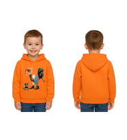 Unisex Brainrot Baskılı Çocuk Swaetshirt Kapüşonlu 3 İplik Şardonlu (Turuncu)