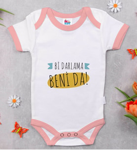 BK Kids Darlama Beni Tasarımlı Pembe Bebek Body Zıbın-1