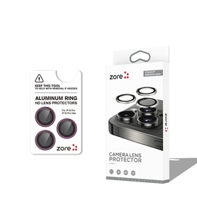 iPhone 18 Pro Kamera Lens Koruyucu CL-12 Premium Safir Parmak İzi Bırakmayan Anti-Reflective Kırmızı