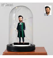 Avukatlar Gününe Özel Erkek Avukat Tasarım Işıklı Karikatür Avukat Fanus Biblo, Avukatlar Günü Hediyesi