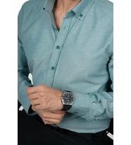 Mint Yeşili Yaka Düğmeli Premium Şamre Slimfit Hediye Kutulu Erkek Gömlek