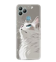 GM22 Pro Kılıf HD Resim Baskılı Beyaz Kedi StKd -061