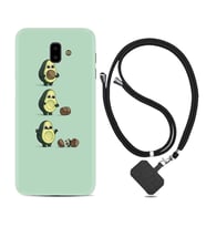 Samsung J6 Plus J7 Prime J7 Pro M20 Kılıf Boyun Askılı Silikon Avokadolar1352
