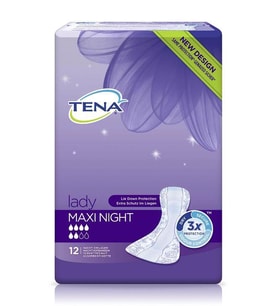 Tena Lady Maxi Night 6 damla Kadın Mesane Pedi 12'li paket